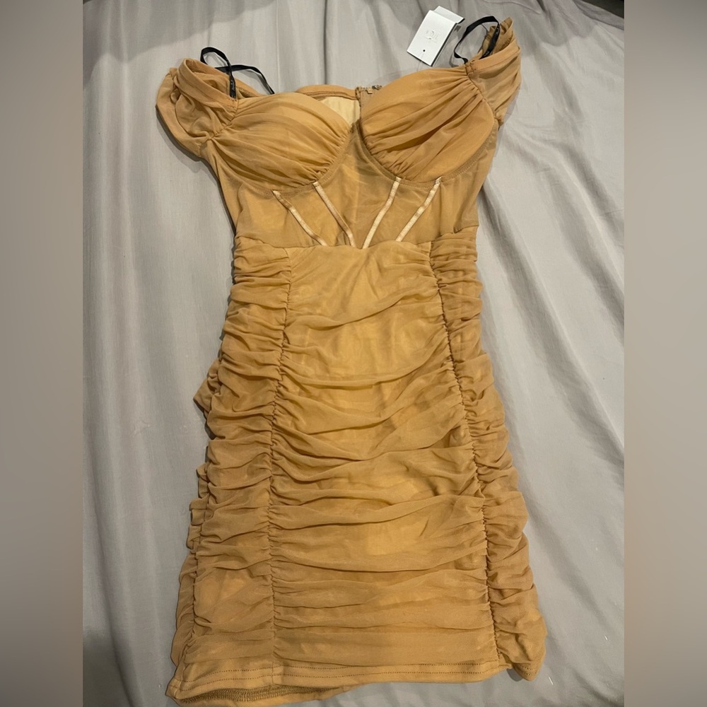 NWT Papaya Nude Bodycon Mini Dress